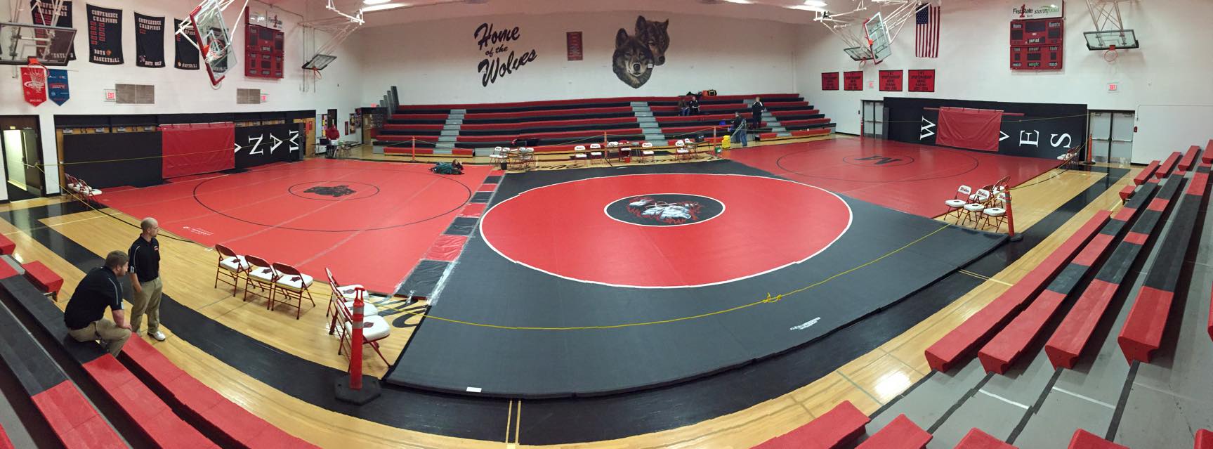 3 Mats Set Up in a Gym